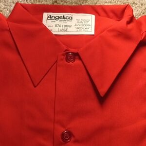 Vintage Angelica Uniform Group Bold Red Button Up Dress Shirt